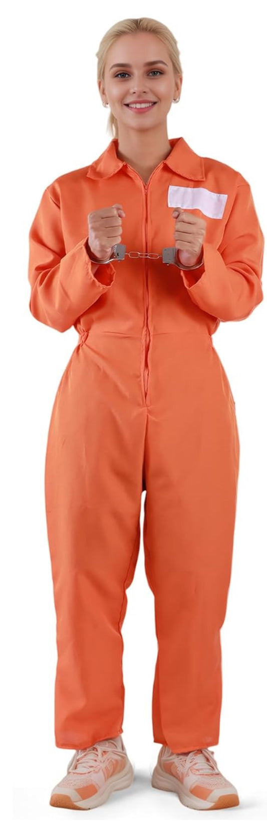 New Adult Orange Jumpsuit Halloween Costume- L